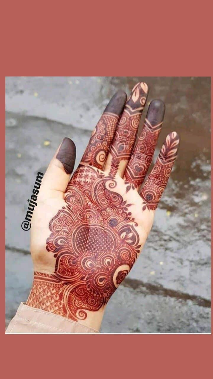 Stylish plam henna mehendi design (4)