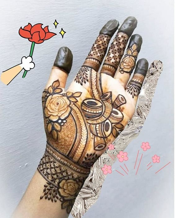 Stylish plam henna mehendi design (5)