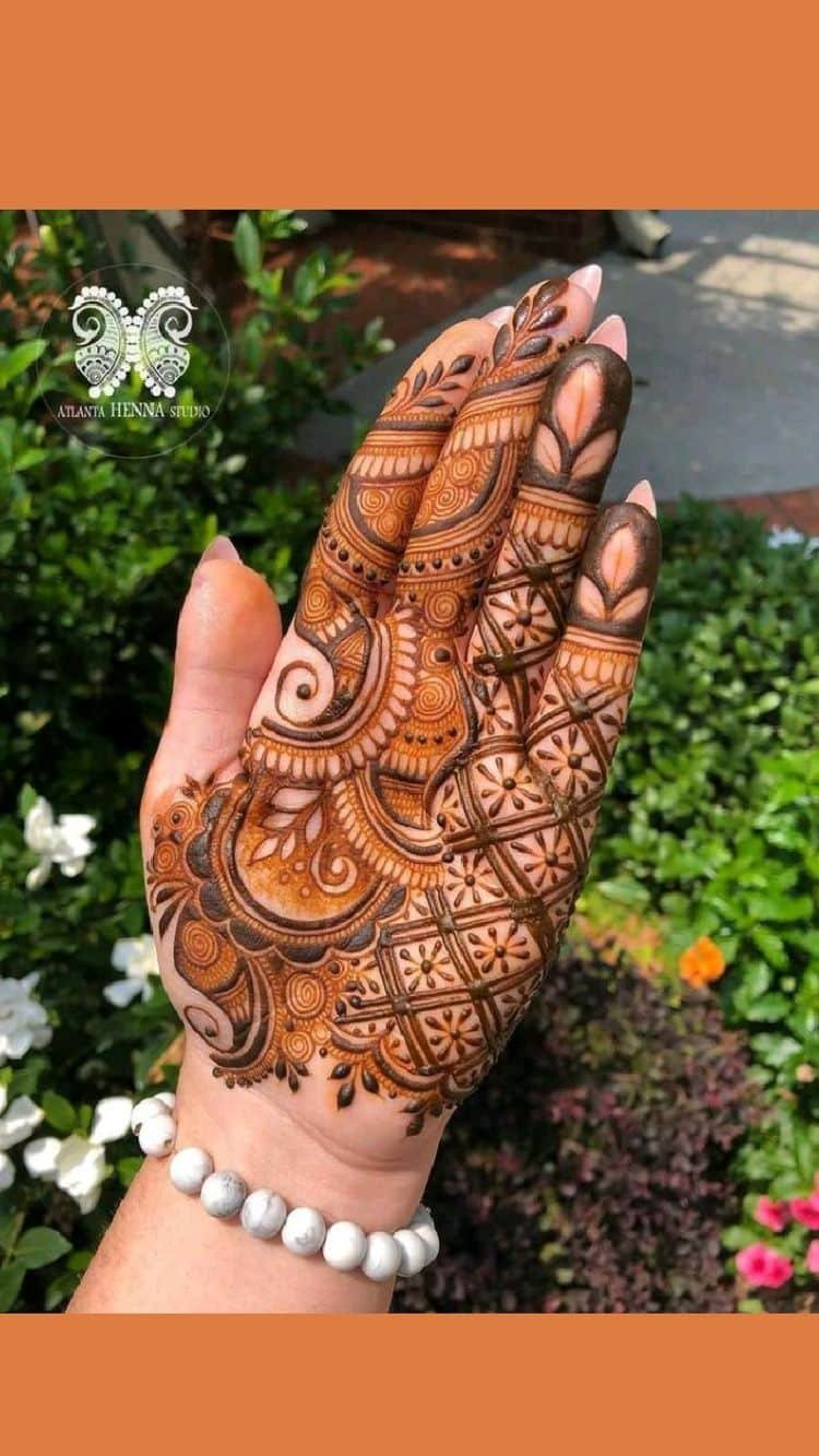 Stylish plam henna mehendi design (6)