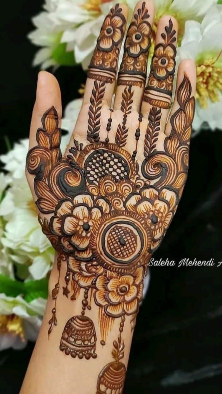 Stylish plam henna mehendi design (9)