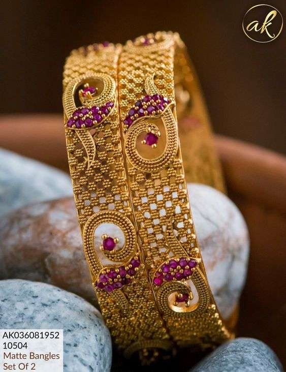 22Kt Gold Bangle Kada pair (11)