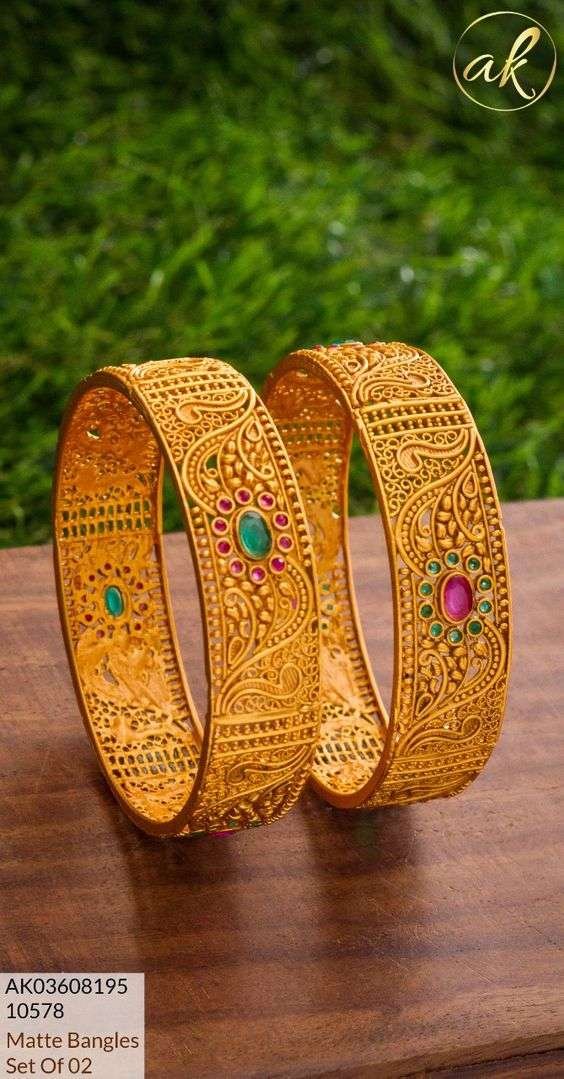 22Kt Gold Bangle Kada pair (5)