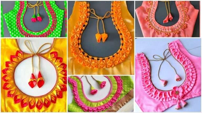 Very Beautiful Patchwork Blouse Back Neck Design