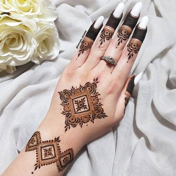 Indian easy and short mehandi design ideas (4)
