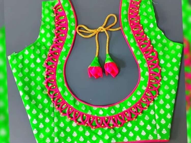Very Beautiful Patchwork Blouse Back Neck Design (6)