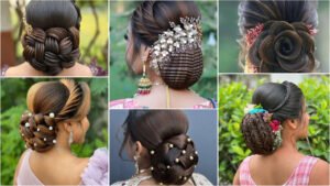 Elegant Pearl-Studded Low Bun Hairstyle for Special Occasions