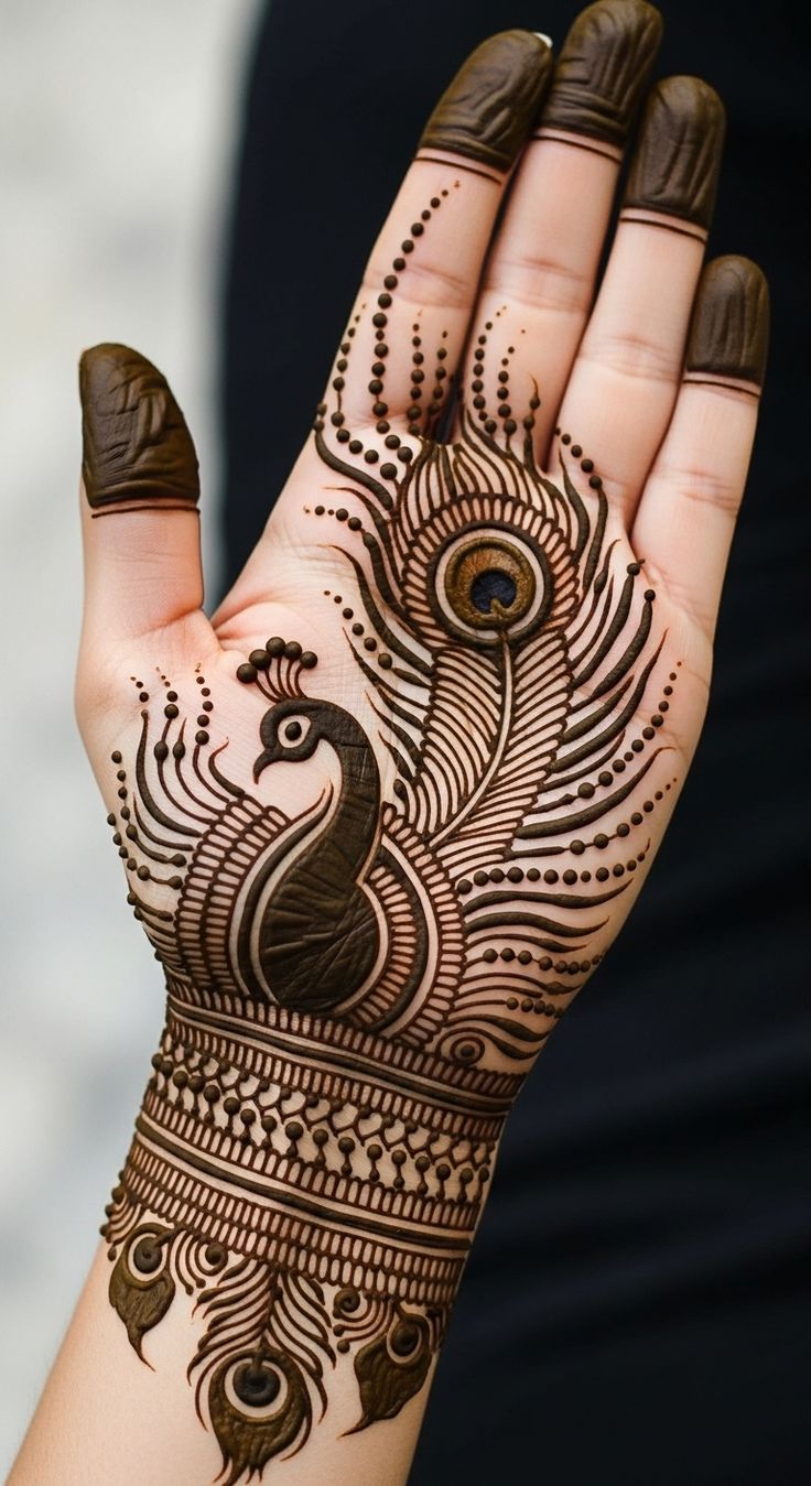 Beautiful Peacock Mehndi 1
