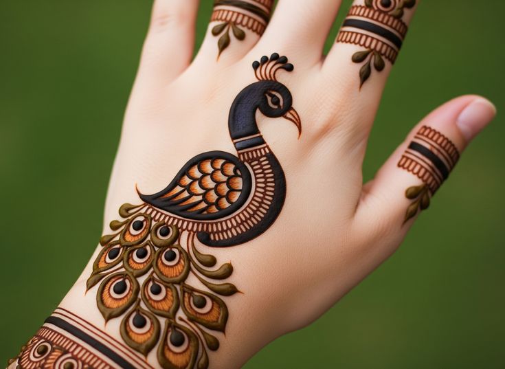 Beautiful Peacock Mehndi 11