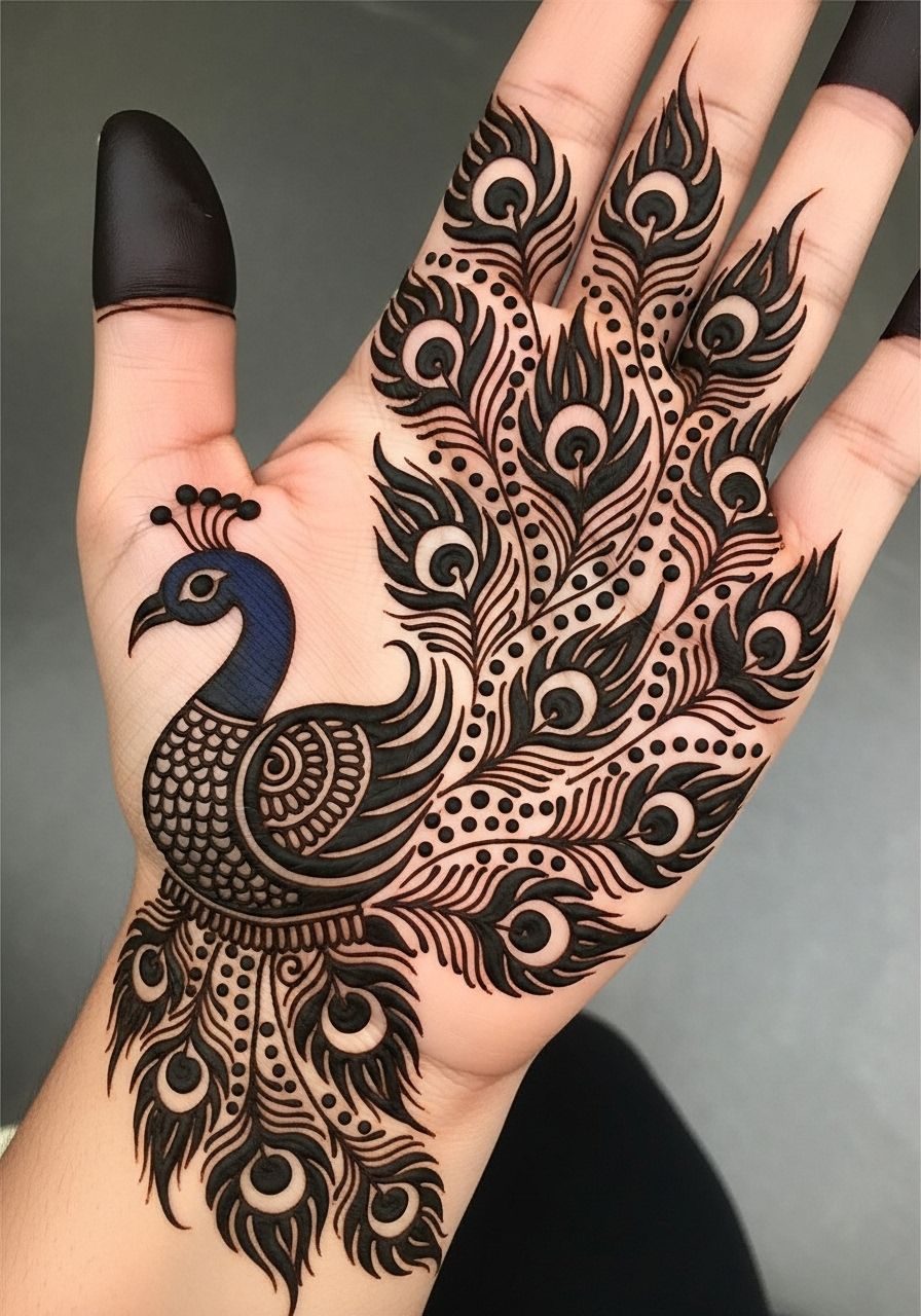 Beautiful Peacock Mehndi 6