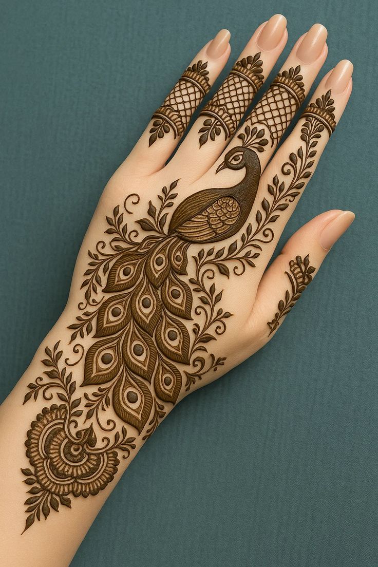 Beautiful Peacock Mehndi 9