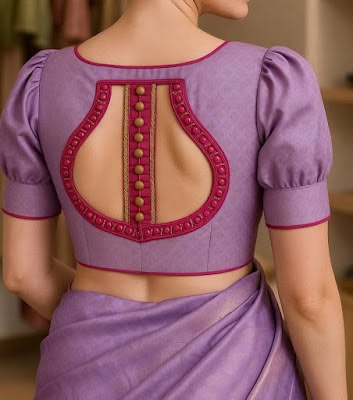 Stylish Blouse Back Designs 4