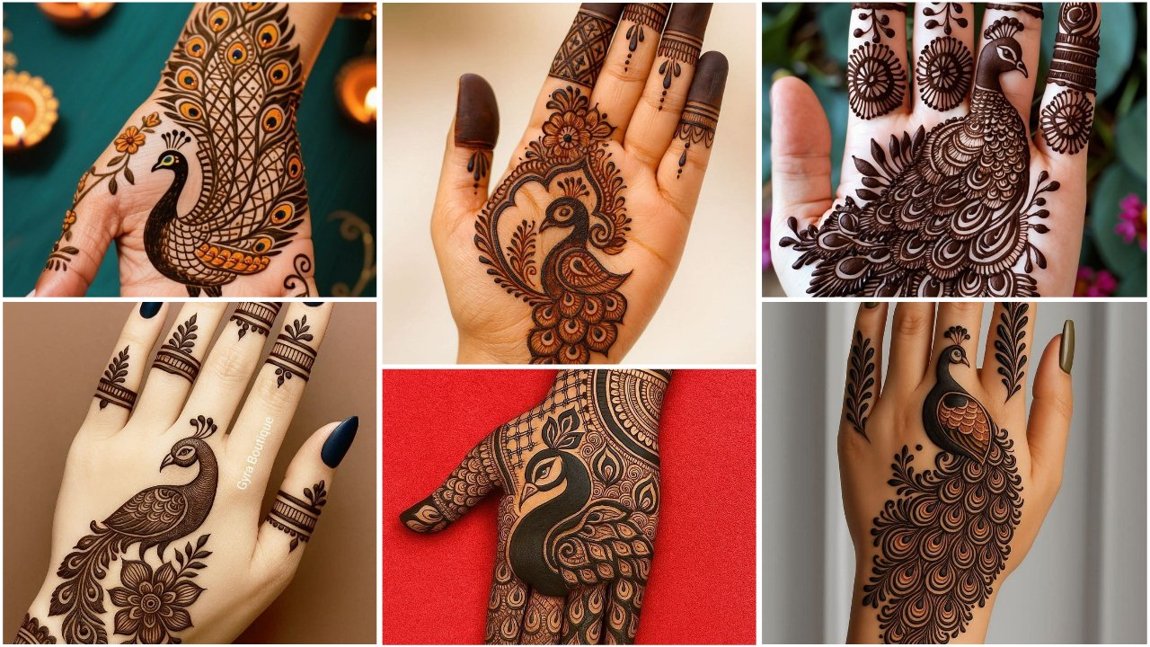 Peacock mehndi designs