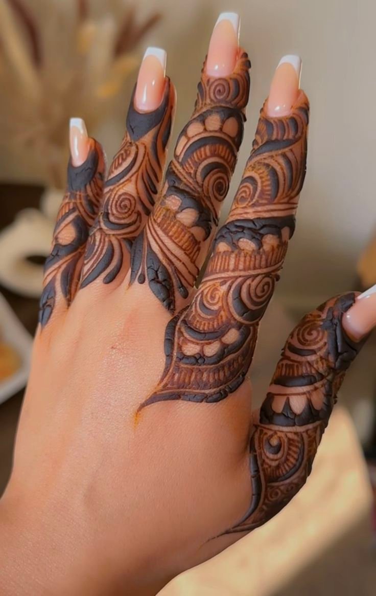 Elegant Finger Mehndi Designs 5