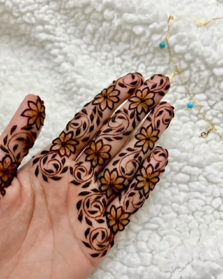 Elegant Finger Mehndi Designs 7