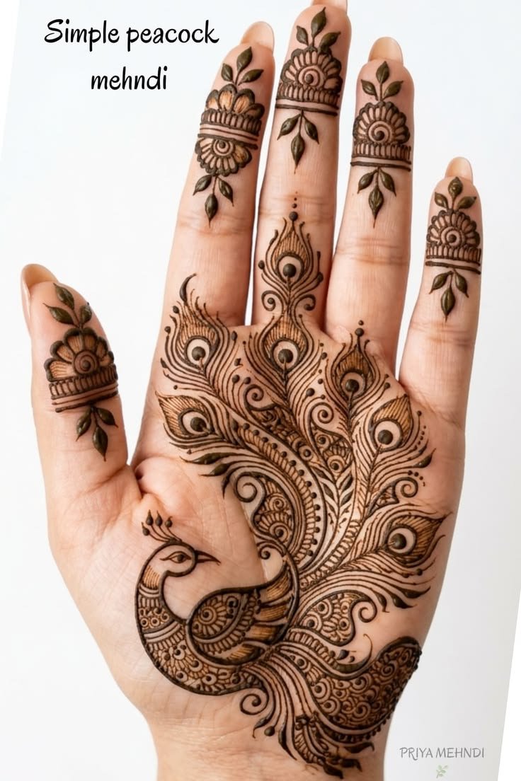 Peacock Mehndi Design: A Symbol of Beauty and Tradition Peacock Mehndi Design 9