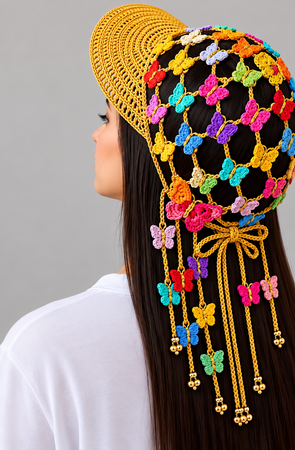 Beautiful crochet headscarf ideas with flowers, leaves, butterflies and beads d4e788ba 5119 4981 896b 5cef1eab8bae